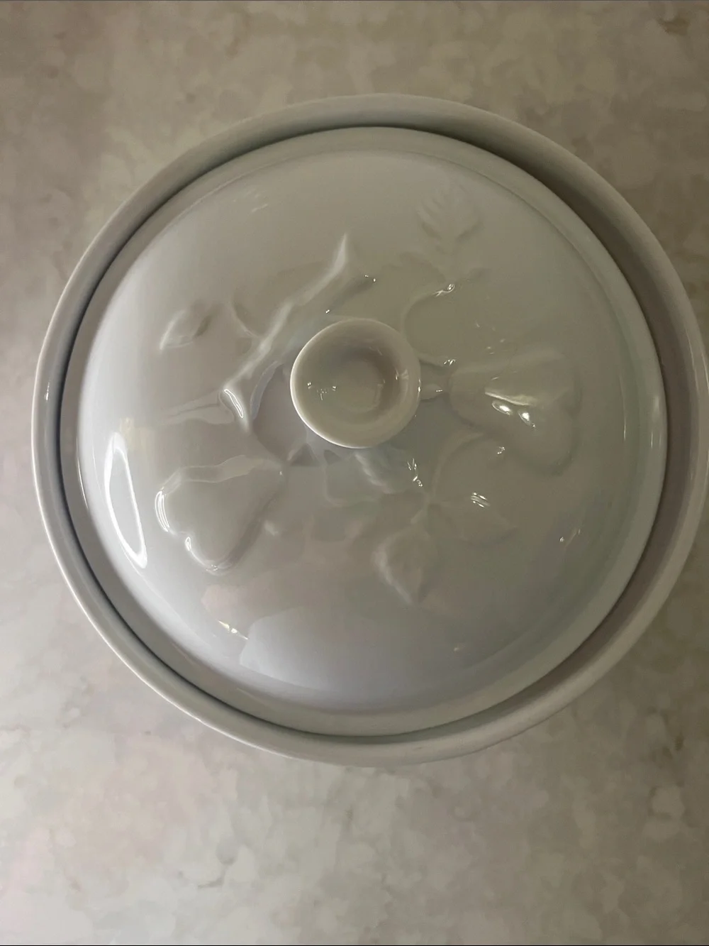 Crate & Barrel Porcelain  A-1-7 Casserole From Portugal 10” diameter 4” deep